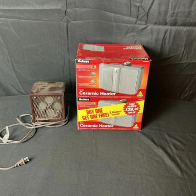 Lot of Space Heaters – Holmes Ceramic Heaters & Vintage Fan Heater (untested)
