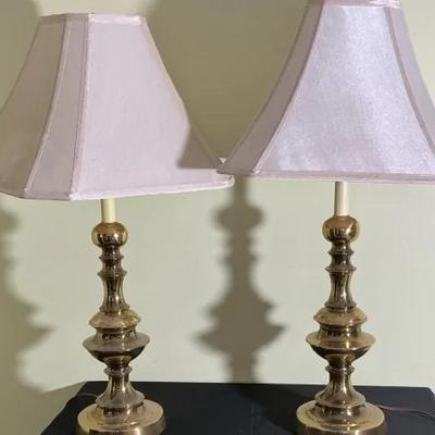 Pair of Brass Look Lamps