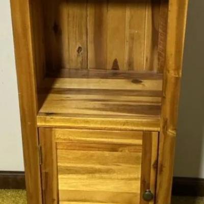 Wooden Nightstand With Storage 