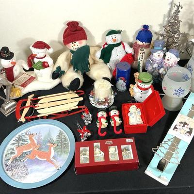 Lot of Snowman & Winter-Themed Christmas Decorations