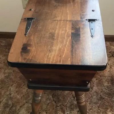 Oak Side Table with Deep Storage 