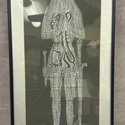 Framed Unsigned Painting Of English Knight 