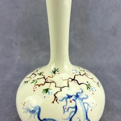 Signed Artisan ‘Playing Stallion’ Vintage Glazed Ceramic Vase