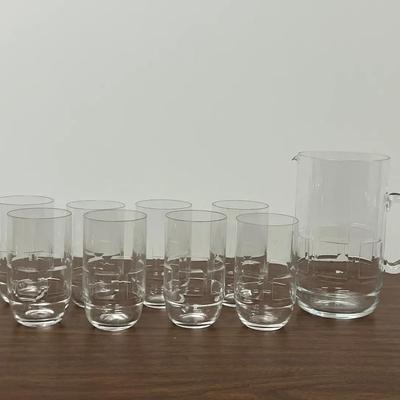 MCM Rosenthal Squares Iced Tea Glasses (x8) And Pitcher