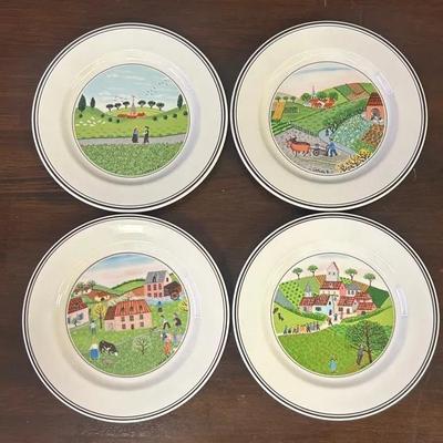 Villeroy & Boch Porcelain Dessert Plate 4-Piece Set