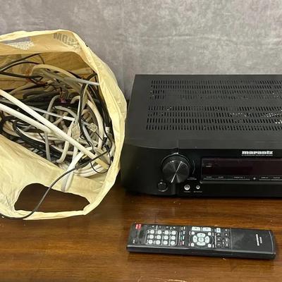 Marantz AV Surround Sound Receiver, Remote & Bag Of Wires & Cables 