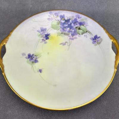 Thomas - Signed Antique Floral Hand Painted Porcelain Plate