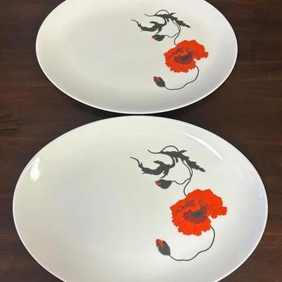 Wedgwood Susie Cooper Cornpoppy Bone China Oval Serving Dishes