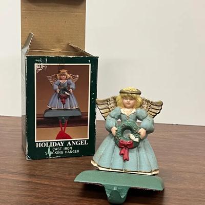 Holiday Angel Cast Iron Stocking Hanger