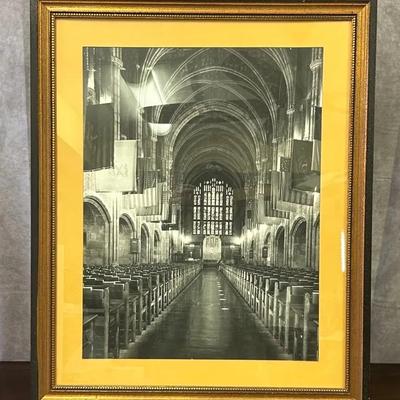 Framed Large 26” RPPC West Point Chapel Interior Photograph 