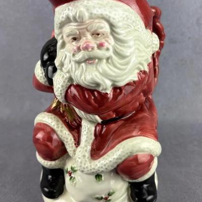 Fitz & Floyd - Glazed Ceramic Santa Pitcher