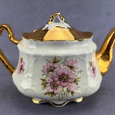 Arthur Wood - Vintage Gilt Floral Porcelain Teapot