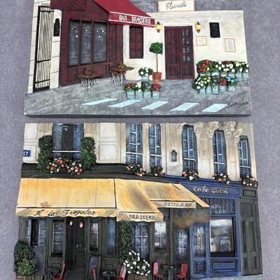 Scott Steele - Parisian Street Scene Wall Plaques