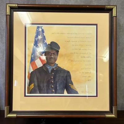 Framed “Buffalo Soldier” Signed By Artist 
