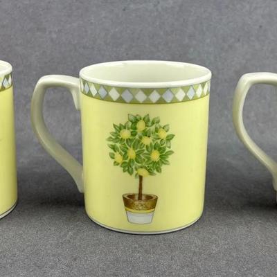 Royal Doulton - Carmina Lemon Tree Porcelain Mug Trio