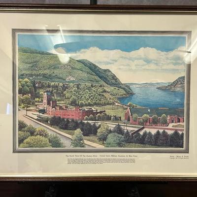 Large Framed “The North View Of The Hudson River - West Point”, Bruce A. Frank 