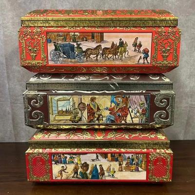 E. Otto Schmidt Collectible Three Tin Containers 