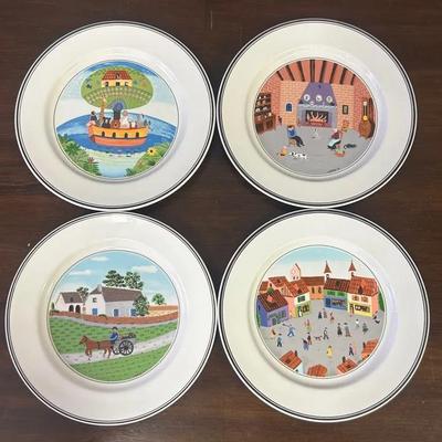 Villeroy & Boch Porcelain Salad Plates 4-Plate Set