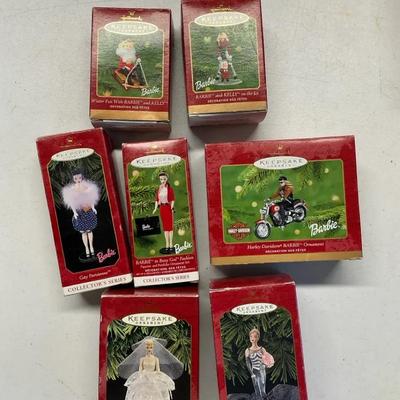 Hallmark Barbie Keepsake Ornaments With Wedding Day Barbie Lot Of 7