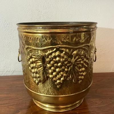Brass Grape Leaf Planter