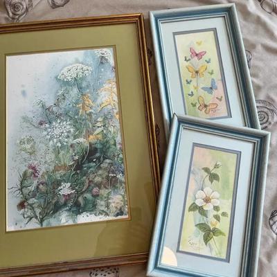 Flowers And Butterflies Signed