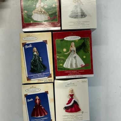 Celebration Barbie Hallmark Ornaments Lot Of 6