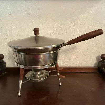 1950s Chafing Dish Or Fondue Pot MCM