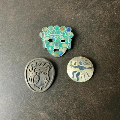 Sterling Tribal Brooches