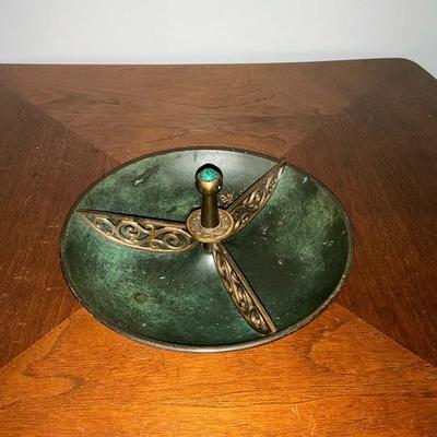 Israeli Judaica Verdigris Enamel Brass Bowl