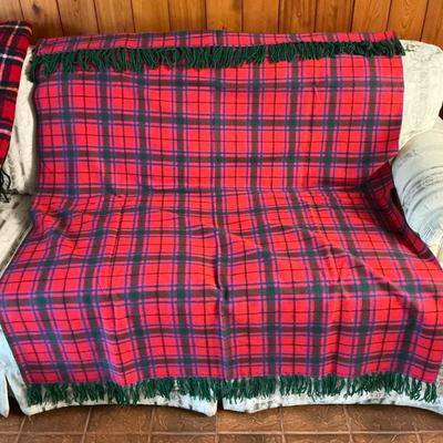 Pink Red Green Plaid Blanket