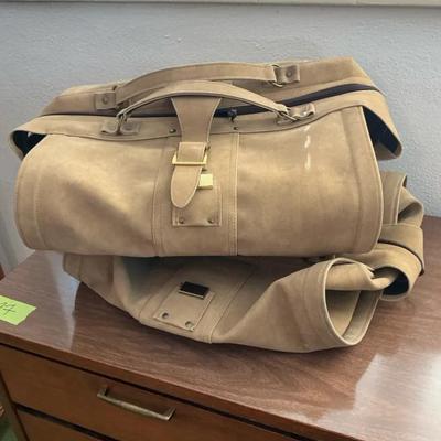 Suede Leather Overnight Satchels Pair