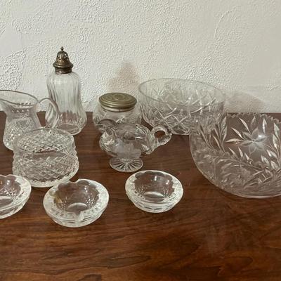 Crystal And Glass Serving Pieces Lot Of 10