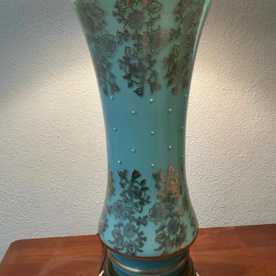 MCM Turquoise And Gold Lamp