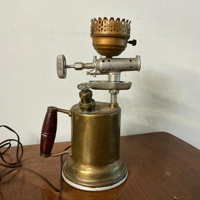 Vintage Brass Blow Torch Lamp