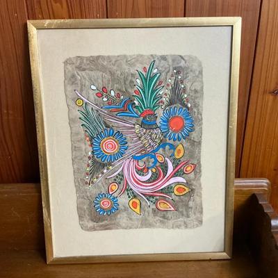 Mexican Folk Art Amate Bark Painting 