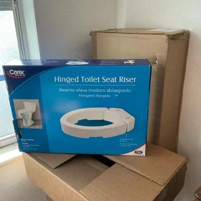 Hinged Toilet Seat Riser And Shower Chair NIB