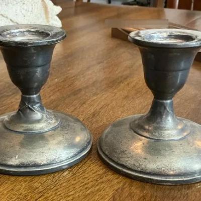 Sterling Candle Holders Weighted Base