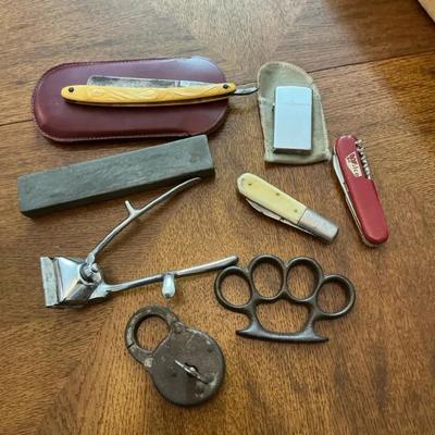 VTG Brass Knuckles, Eagle Lock, Barlow Pocketknife And More