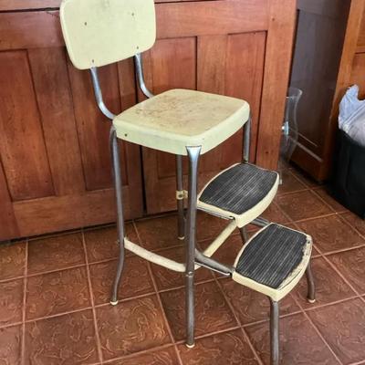 VTG Retro Chair And 2-Step Stool
