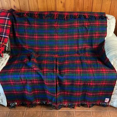 Troy Blue Red Green Plaid Blanket
