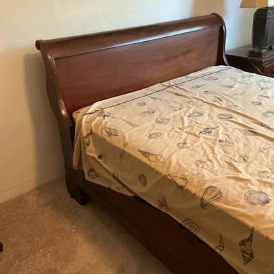 Full Size Wood Sleigh Bed