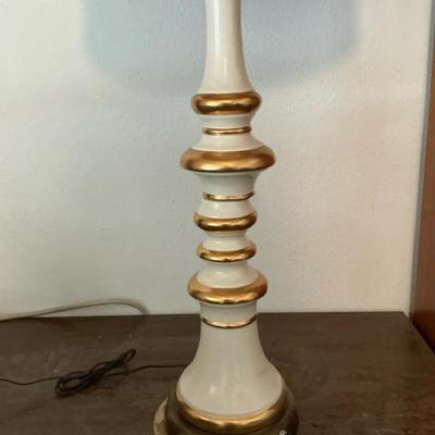 Gold And Cream Ceramic Lamp