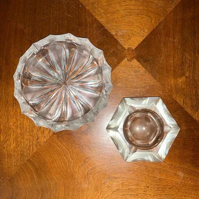 Large Crystal Ashtrays