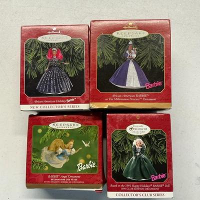 Barbie Hallmark Ornaments Lot Of 4 African-American Holiday