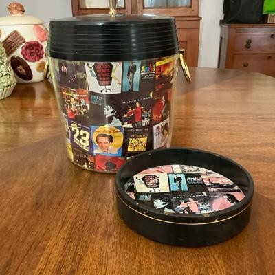 MCM 1960-1970s Record Album Covers Ice Bucket