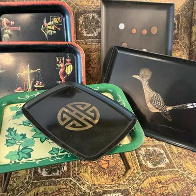 VTG Couroc And Tin Serving Trays