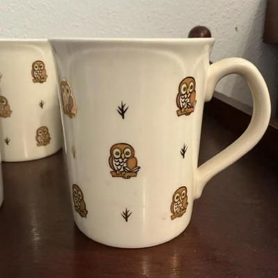 Otagiri Owl Mugs Lot Of 4
