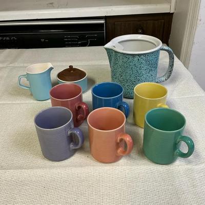 Carnivale Stoneware Mugs & Crown Corning Pitcher