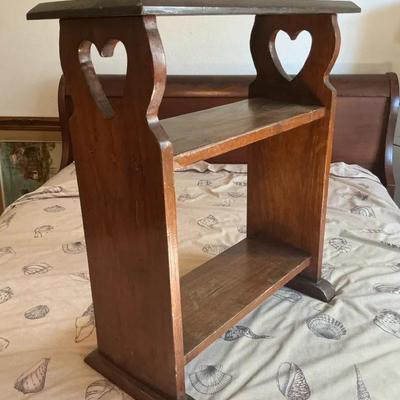 Carved Heart Small Book Case Wood