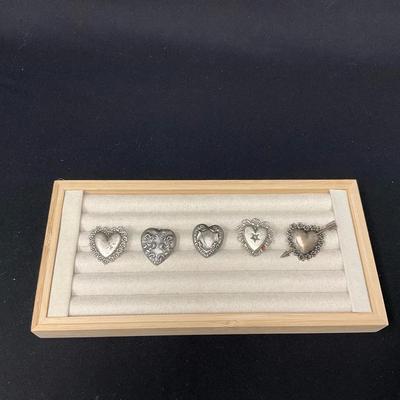 Silver Tone Accented Heart Button Covers